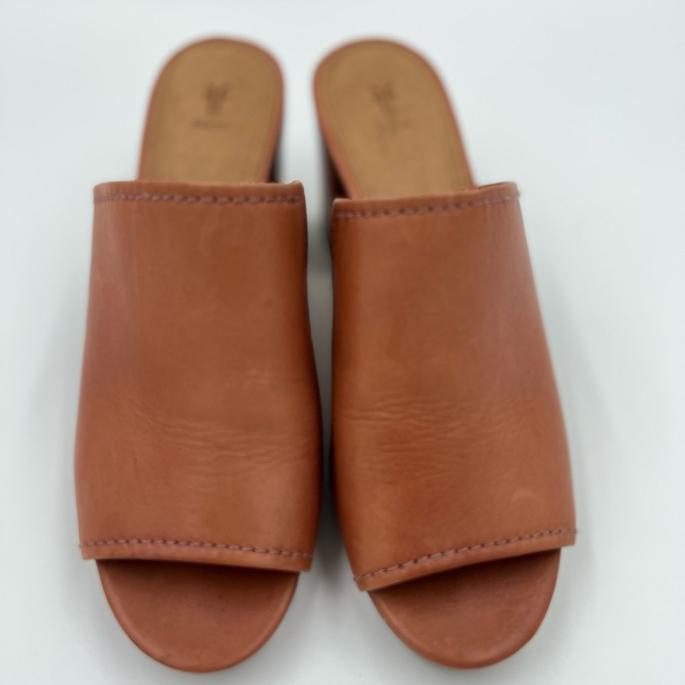 Frye Brown Leather Mules